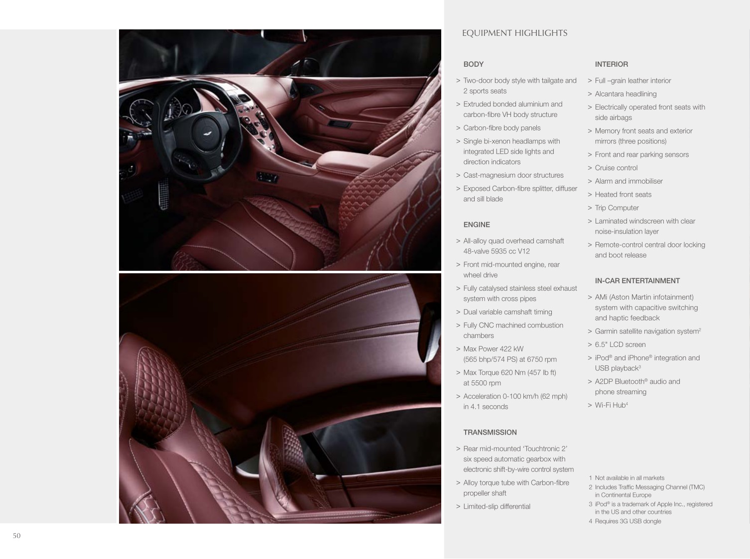 2012 Aston Martin Model Range Brochure Page 17